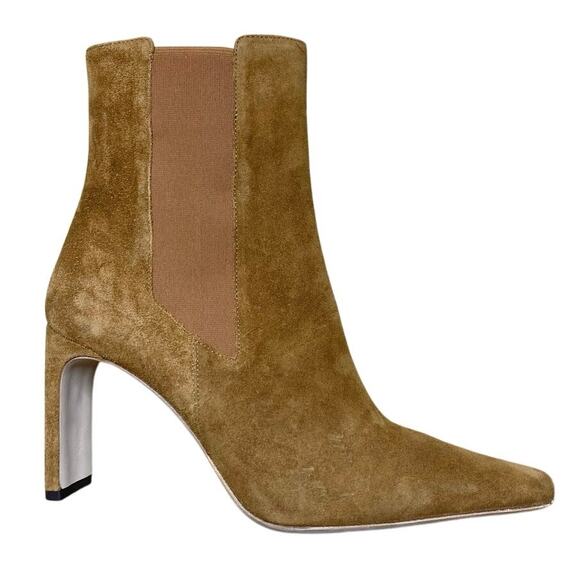 Staud Wally 90MM Leather Ankle Booties In Tan Suede 40/10 NWOB - Picture 1 of 8